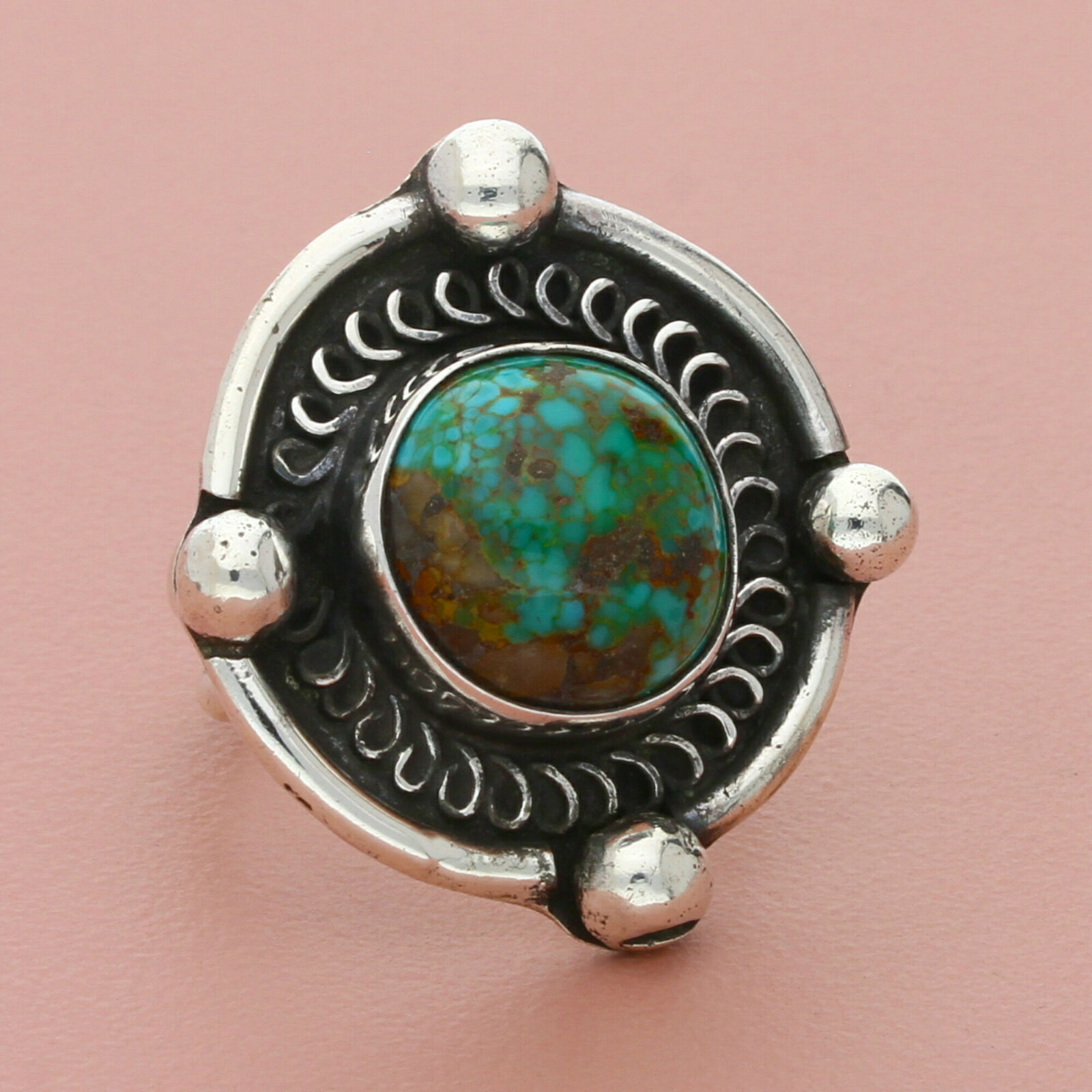 ⚡️clearance⚡️ navajo sterling silver vintage turquoise cabochon ring size 7