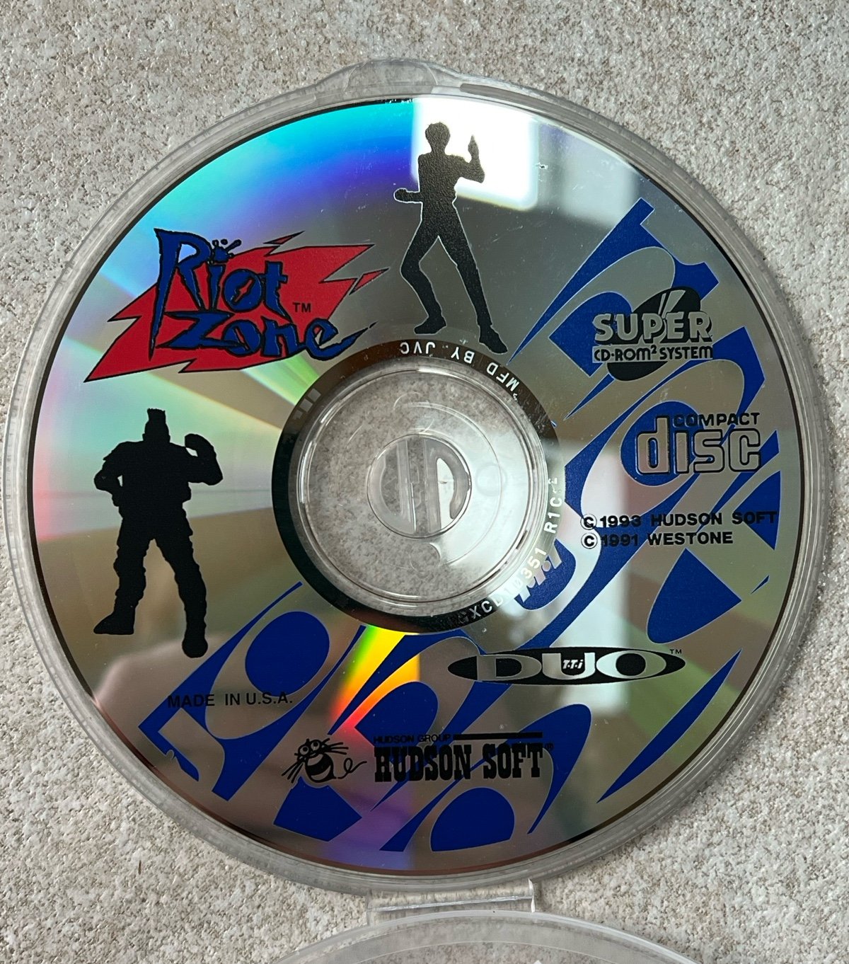 Riot Zone Turbografx CD Duo Disc Only Tested Works Great!