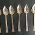 Six IS & Company, International Silver Curved Edge Trianon Dessert Spoons