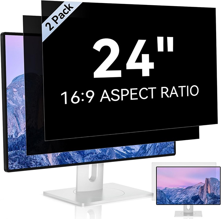 24 Inch Computer Privacy Screen for 16:9 Aspect Ratio Widescreen Monitor