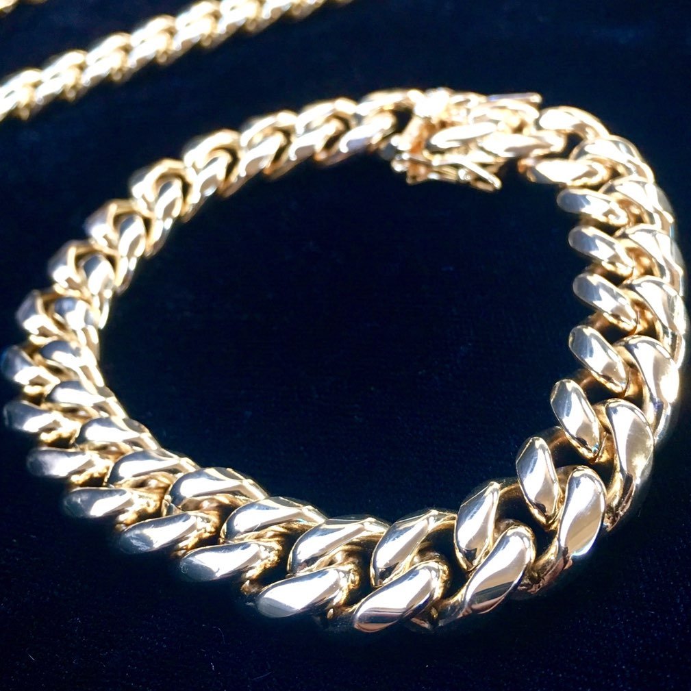 CUBAN LINK BRACELET DIAMONDS CZ 18K GOLD