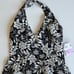 Angie Black Floral Halter Top Size L