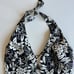 Angie Black Floral Halter Top Size L