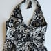 Angie Black Floral Halter Top Size L