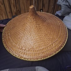 Vintage connical bamboo Asian hat