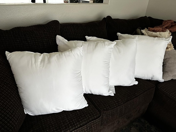 Throw Pillows (Set of 4, White), 18 x 18 Inches Pillows for Sofa