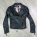 IZZAT BABA NEW YORK Black Cross Zip Front Leather Jacket Women's Size XS