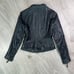 IZZAT BABA NEW YORK Black Cross Zip Front Leather Jacket Women's Size XS