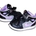 Nike Air Jordan 1 Mid SE Houndstooth Black Lilac White Toddler Size 5c Sneakers