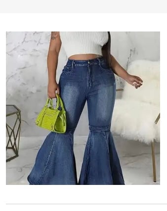 Solid Flare Leg With Pockets Pants, Vintage Button High Waist 55.00
