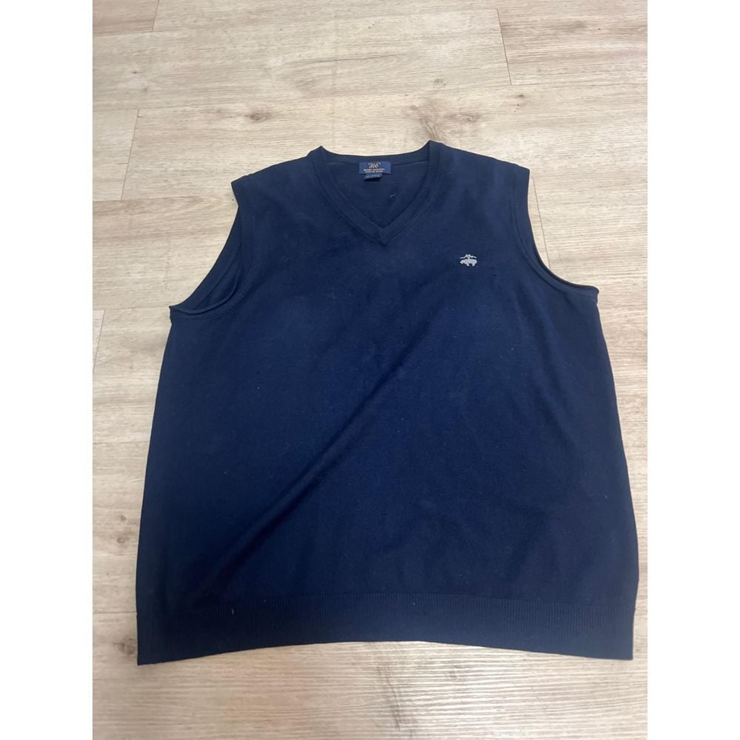 Brooks Brothers Mens Size L 346 Merino Wool Sweater Vest Navy Blue