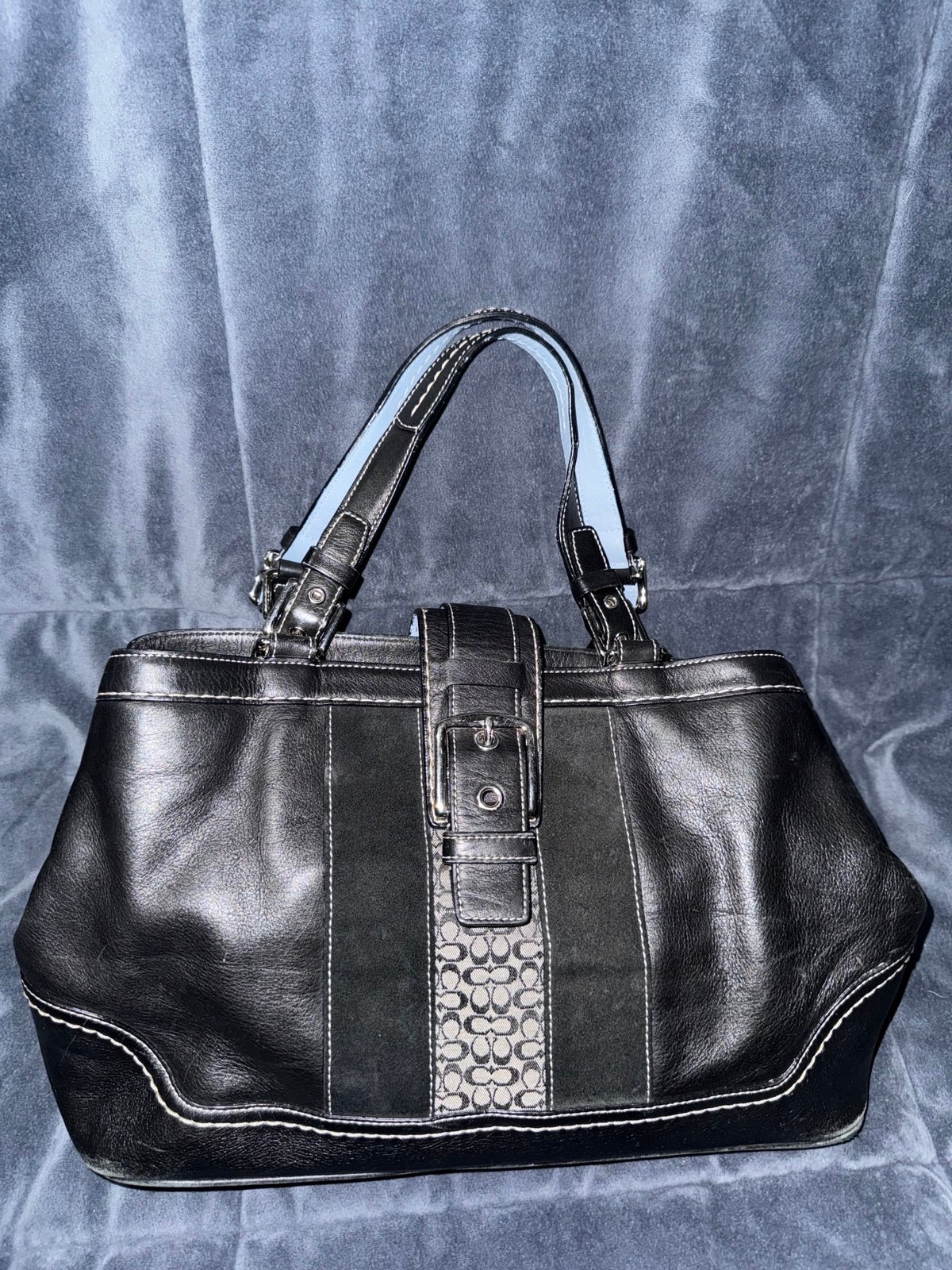 Vintage Coach Black Leather Handbag