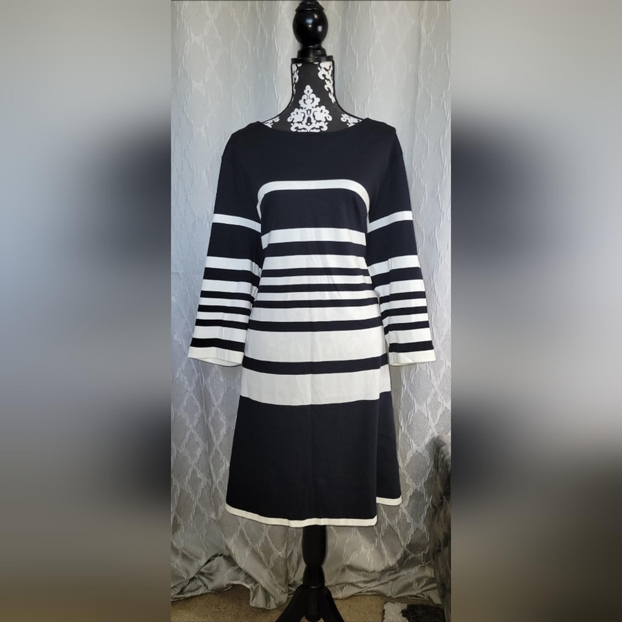 Joan Vass Plus Size Women's 3/4 Sleeve Dress