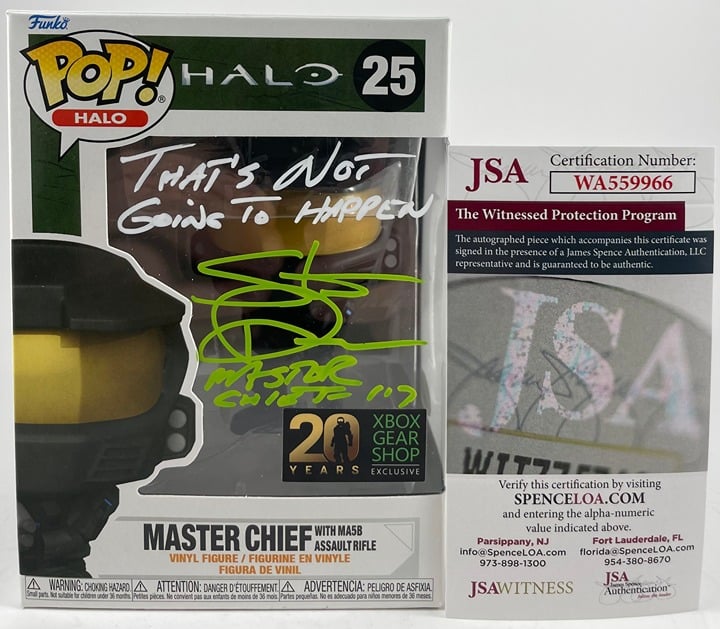 Steve Downes Signed HALO Master Chief XBOX Gear Shop Funko POP #25 H JSA COA
