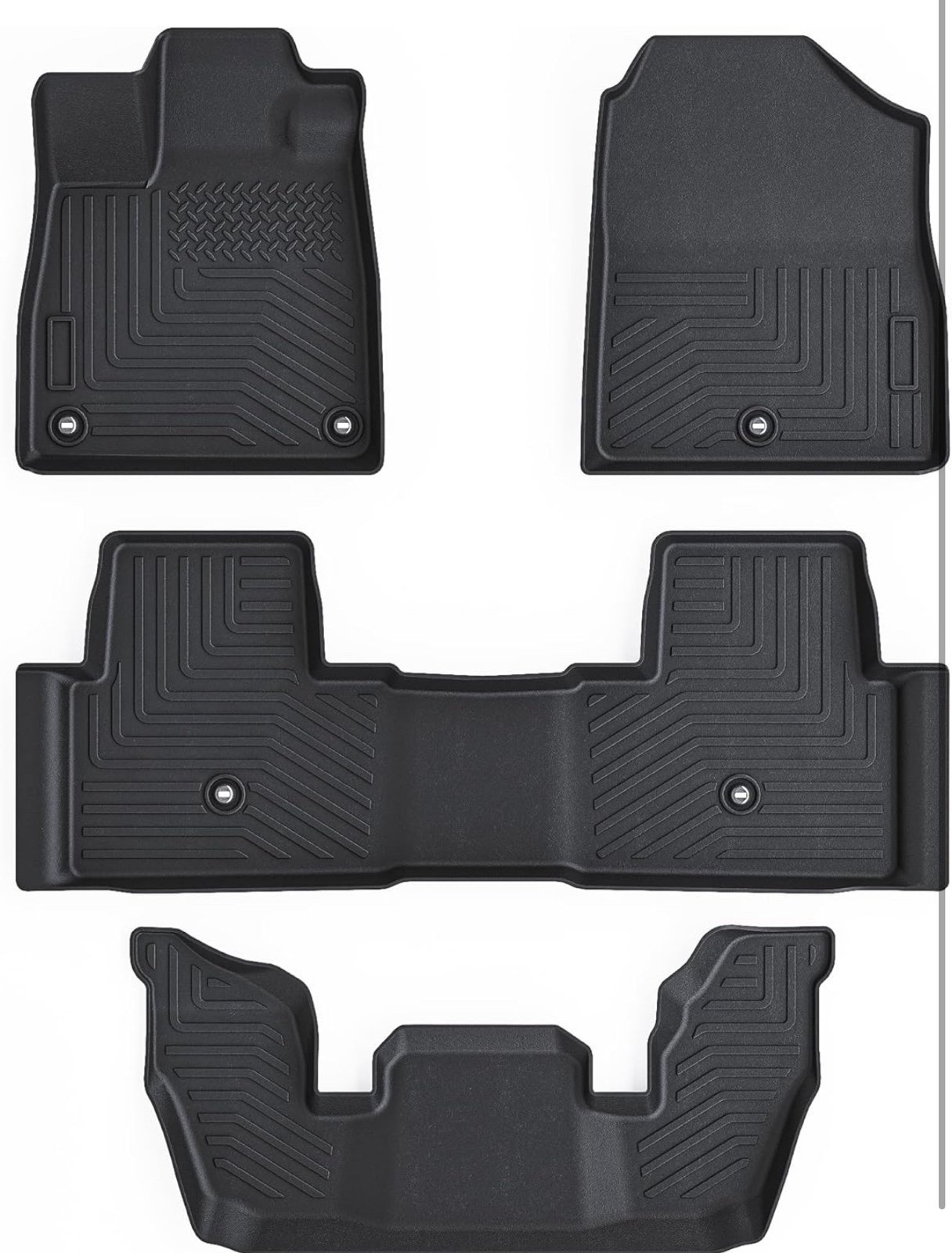 Floor Mats for 2023 2024 Honda Pilot, All Weather TPE Protection Floor Liners Fu