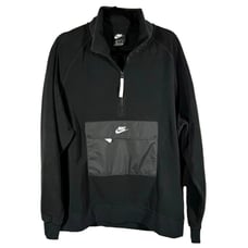 Nike Winter Half Zip Sweatshirt Sz XL Plush Fleece Soft Pocket Center Black RARE