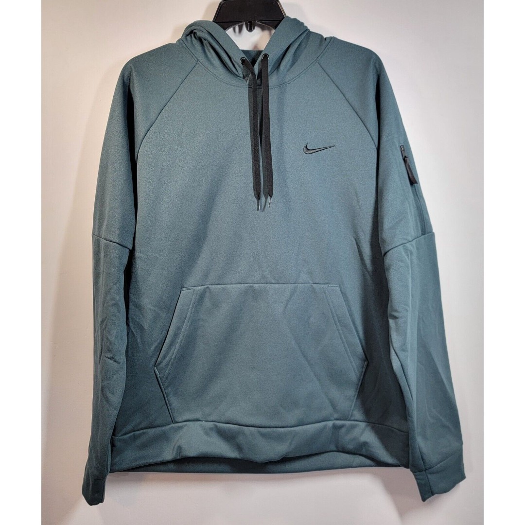Nike Therma-FIT Hoodie Men's L Green Pullover DQ4834-328 Training Fitness