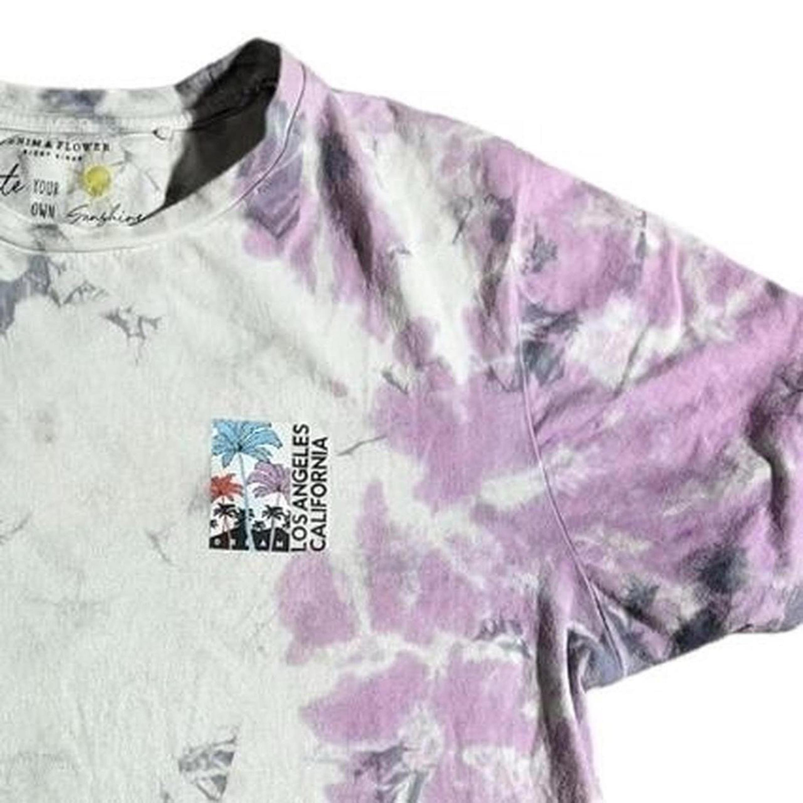 XL Purple and white tie dye t shirt #losangeles #dream #tiedye #denim&flower