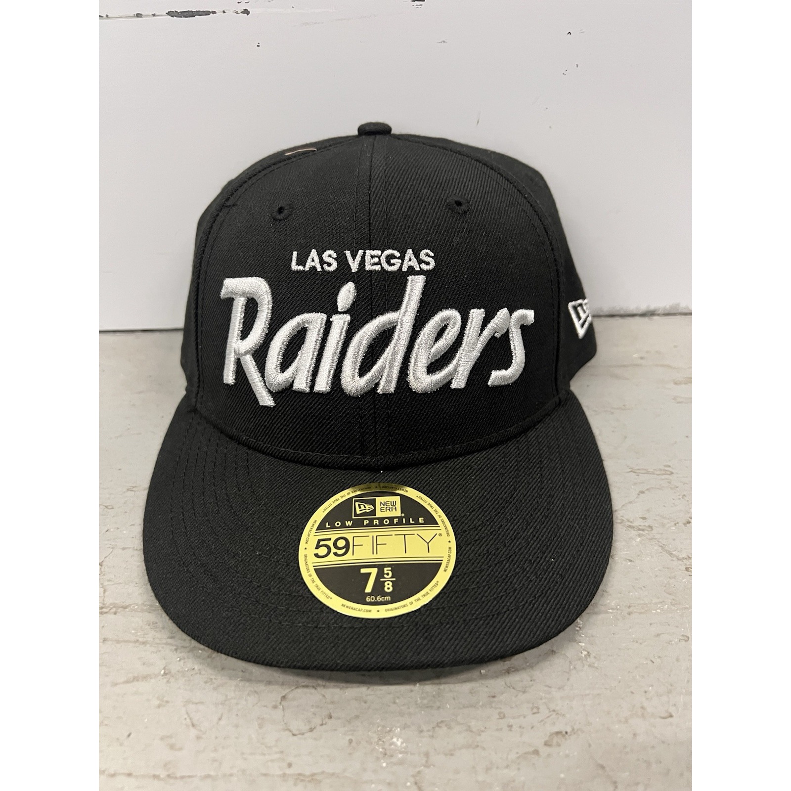 New Era 59Fifty Las Vegas Raiders Fitted Hat Black 7 5/8 NFL Cap Official