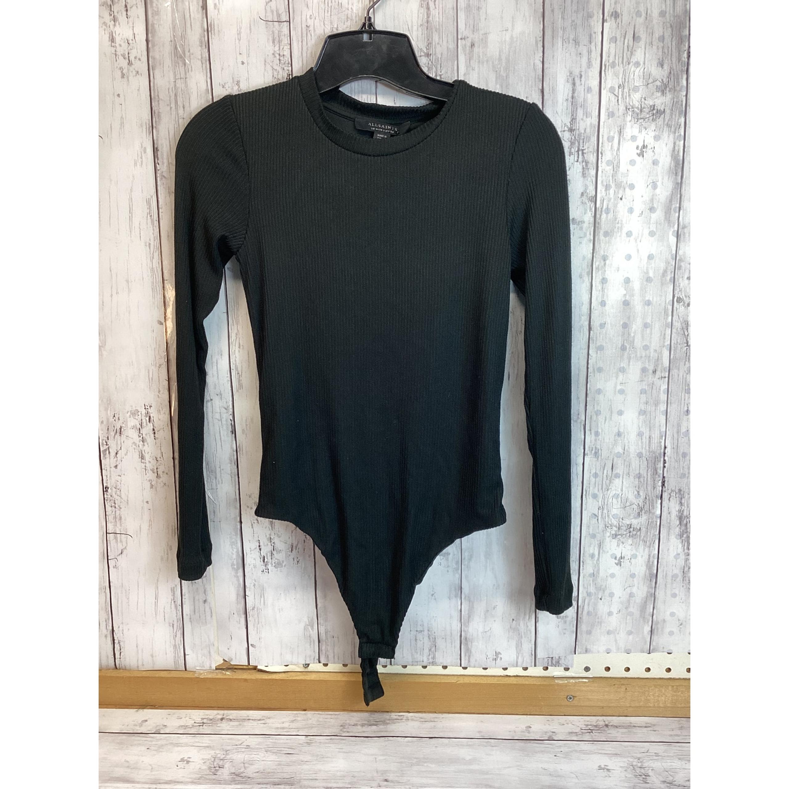 All Saints Long Sleeve Body Suit-Breathable Ribbed Knit Soft Leotard Top NWT