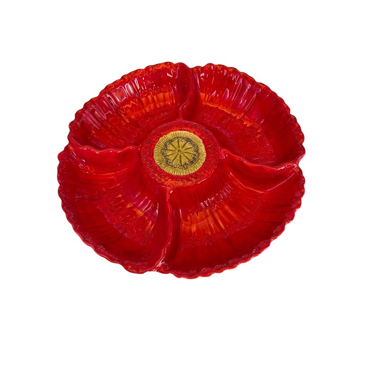 Ambiance Collections by Nanette Vacher Fleur Rouge 4 Sections Server