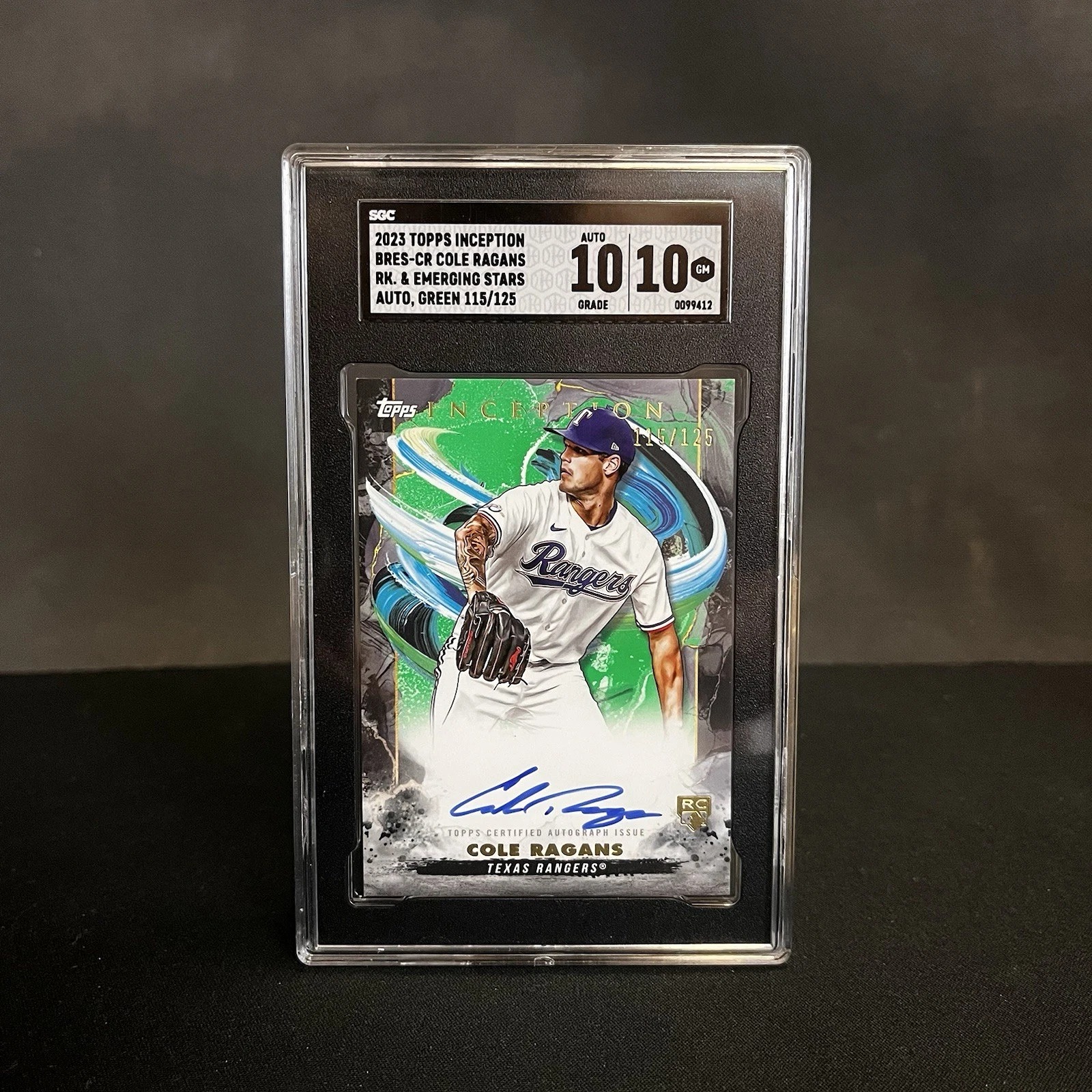 Cole Ragans Rookie RC Auto SGC 10/10 /125 2023 Topps Inception Emerging Stars