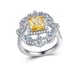 NEW 925 Silver Cushion Citrine Diamond Halo Ring