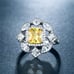 NEW 925 Silver Cushion Citrine Diamond Halo Ring