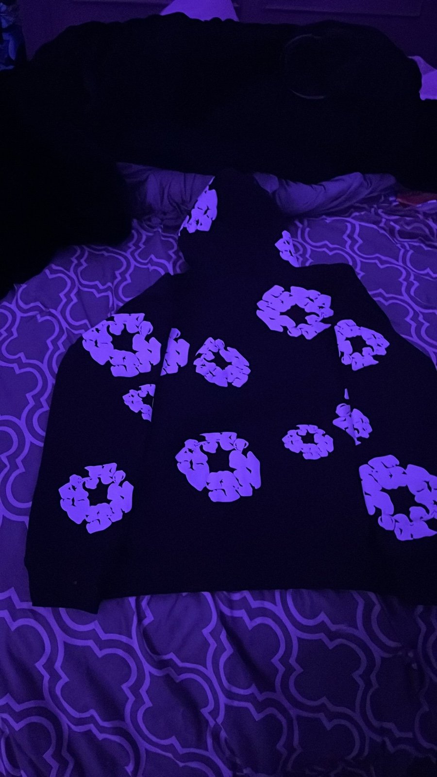 BLACK/white DENIM TEARS HOODIE