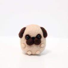 pug Cute Needle Felted Keychain Puppy Accessory gift dog handmade christmas anim