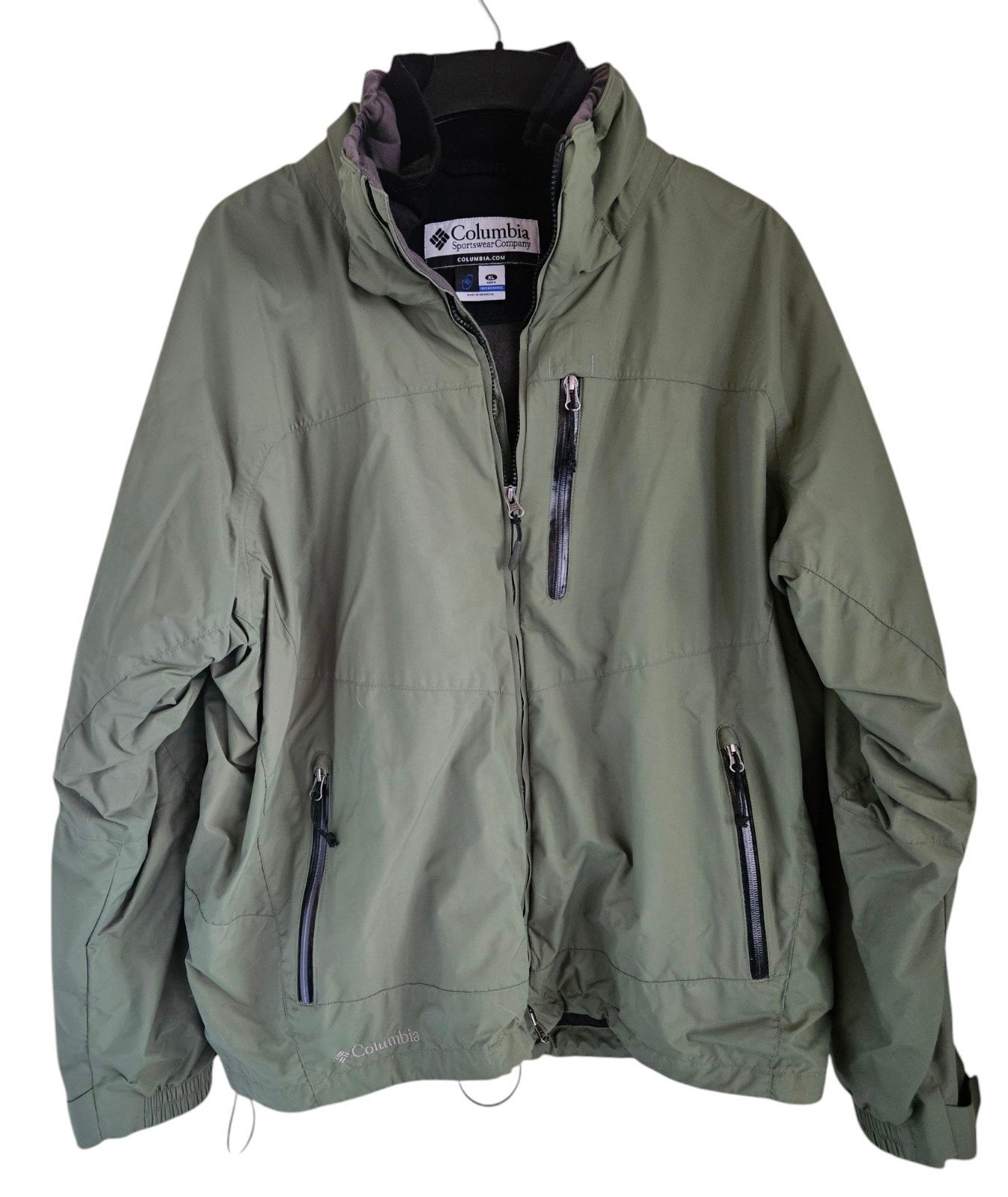 Columbia Mens Omni Tech Jacket Size XL Interchange Powder Keg Green