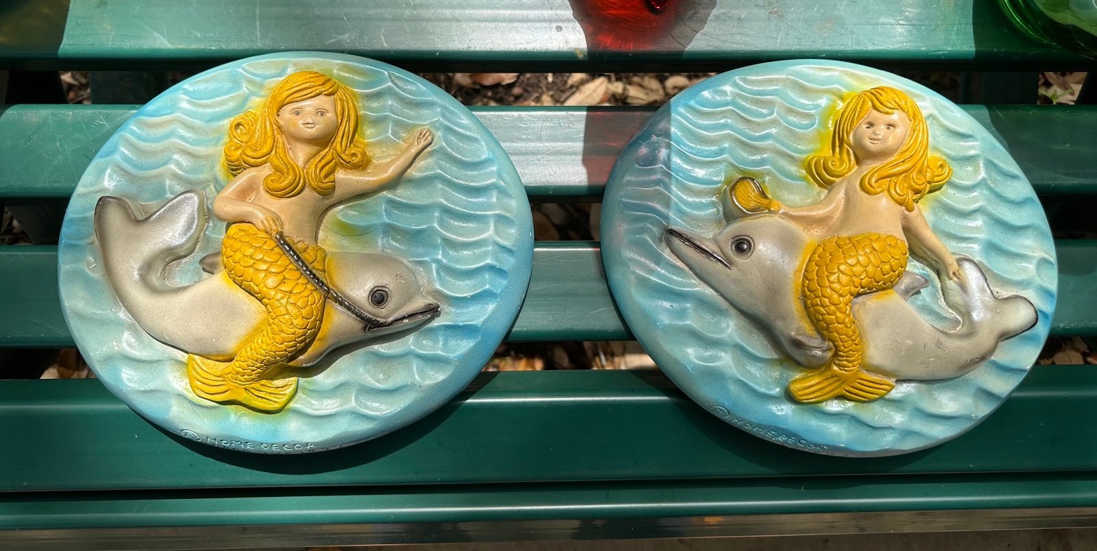 Chalkware Mermaid Vintage Dolphin