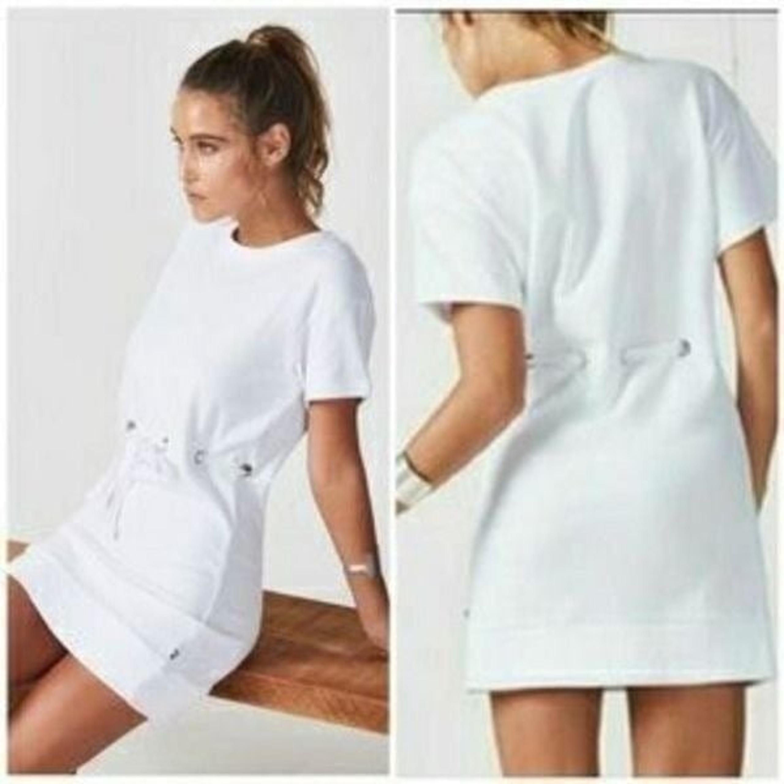 Fabletics White Odin Ribbon Tie Dress NWT XL $80