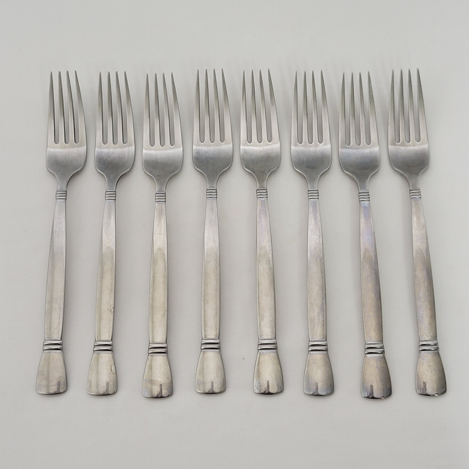 Set of 8 Vintage Oneida 18/8 Stainless Steel Ginny Dinner Forks Flatware 8