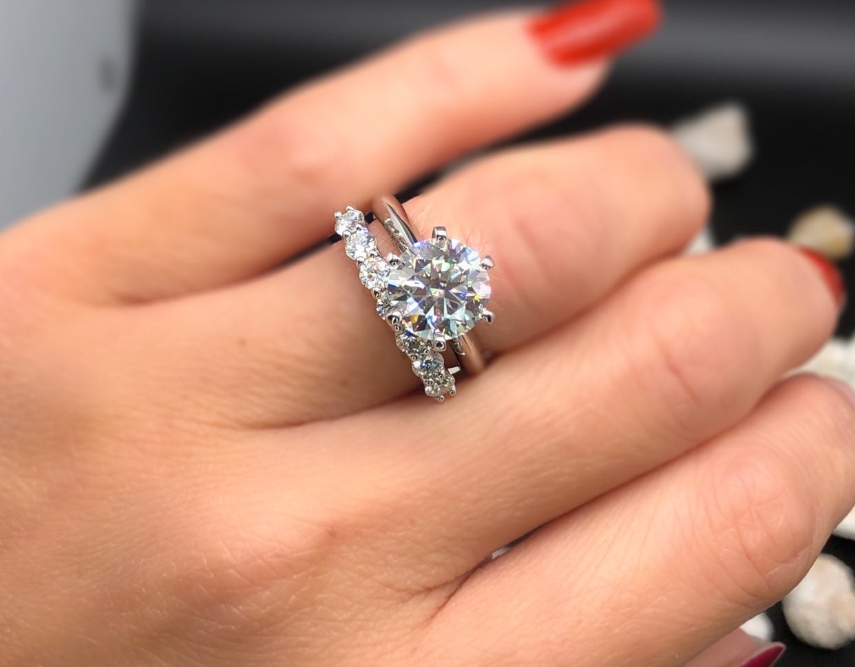 3ct moissanite ring set with certifcate