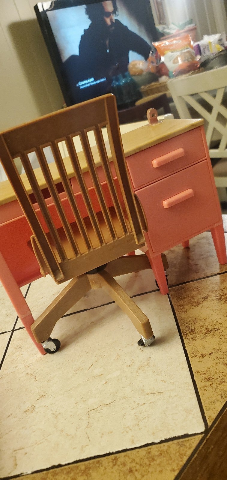 Our generation 18in doll furniture desk rolling chair scooter with razor pen and