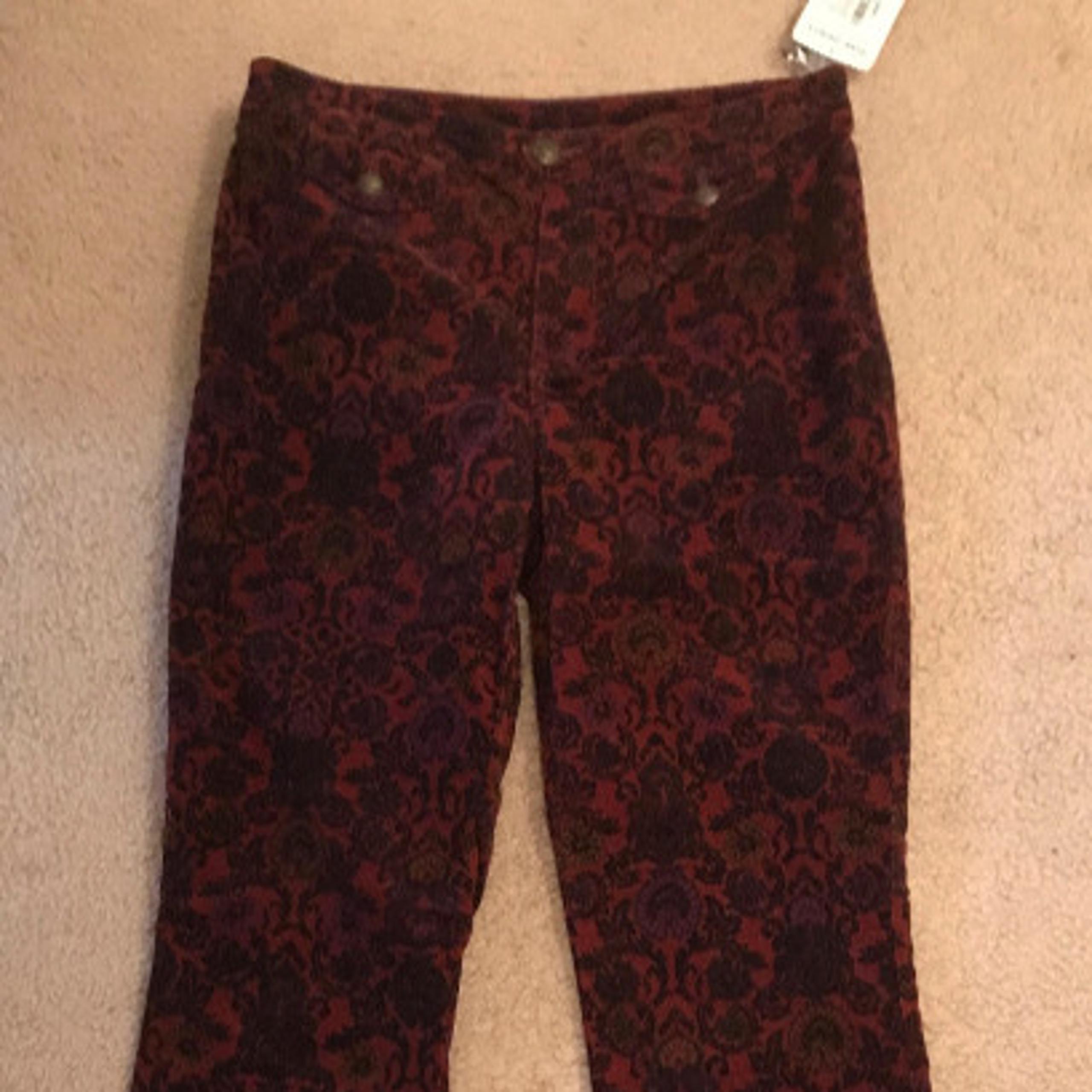 FREE PEOPLE GRAPHIC FLARED CROPPED PANTS