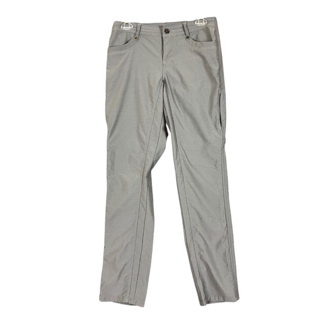 KUHL Women Sz 4 Reg TREKR Stone Gray Outdoor Pant UPF Stretch Convertible Length