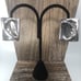 Vintage 925 Sterling Silver Modernist Square With Swirl Clip On Earrings 23.4g