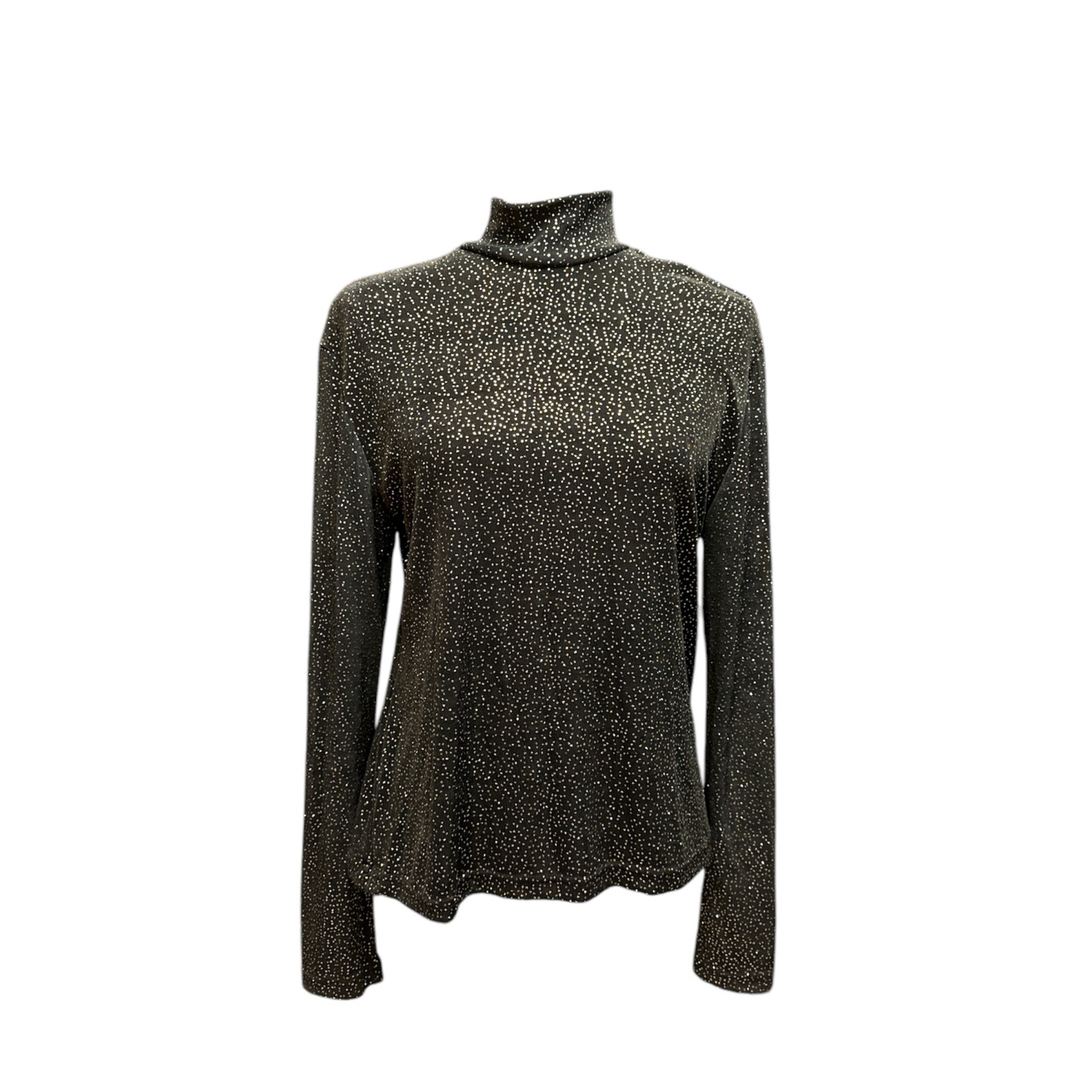 Vintage Silver Mesa NWT Womens BLK Gold Dot Slinky Top Size Large