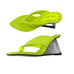 Good American Clear Wedge Sandals Size 7.5 Chartreuse GA077N-X