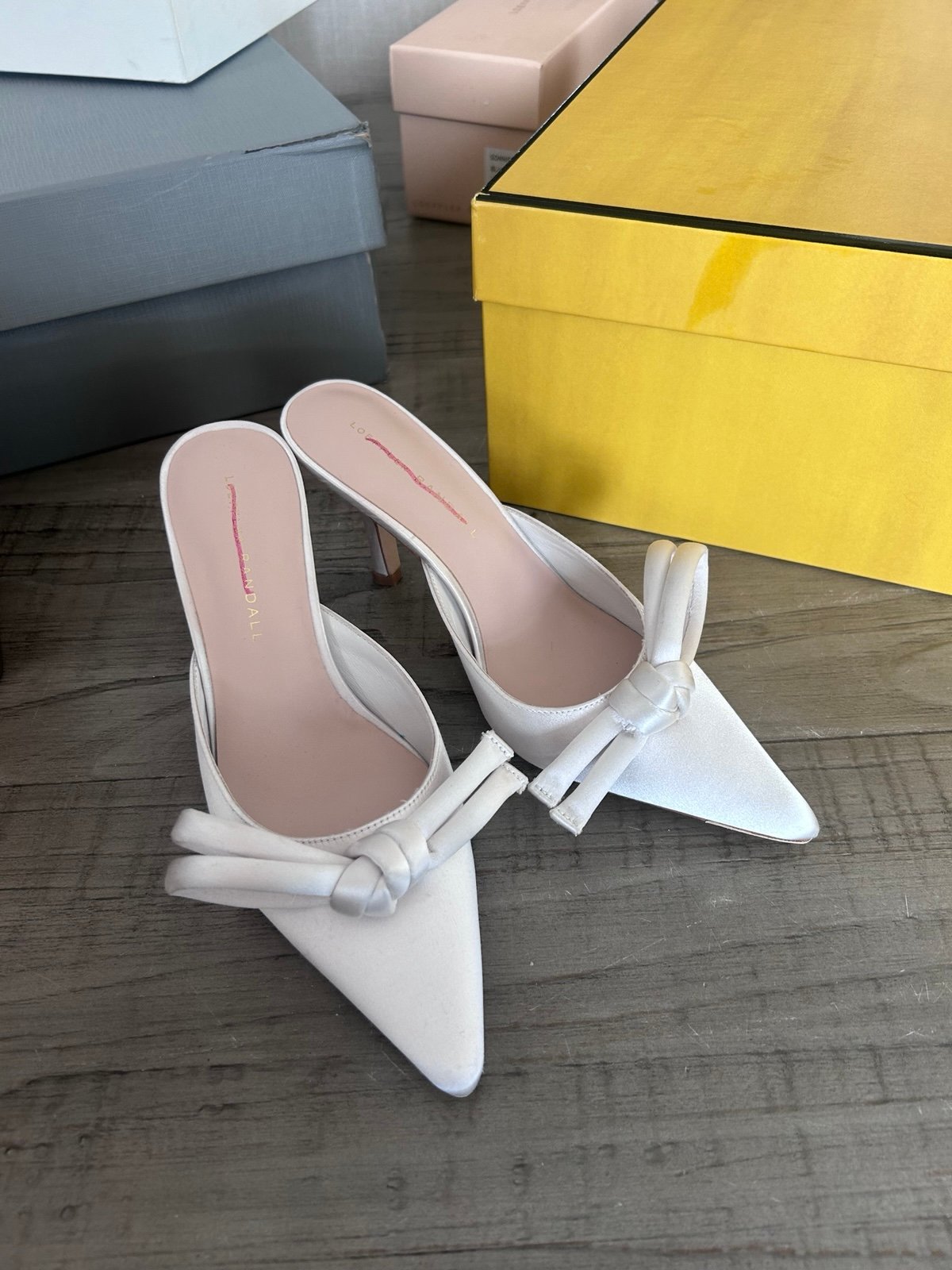 Loeffler Randall Amyra Knot-Detail Satin Mules