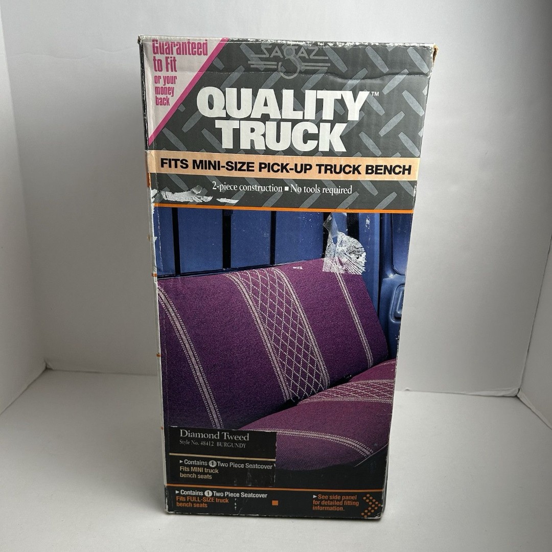 Diamond Tweed Quality Truck Full Size Pick Up Seat Cover Vintage New Open Box