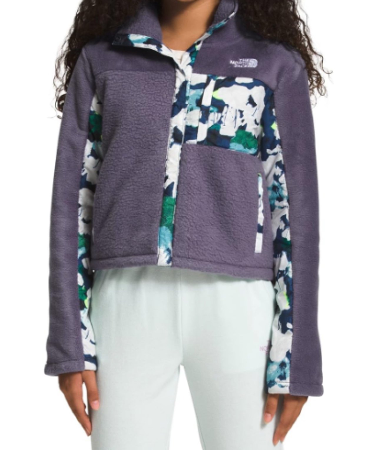 The North Face Girls Fleece Mashup Jacket / Yellow & Purple