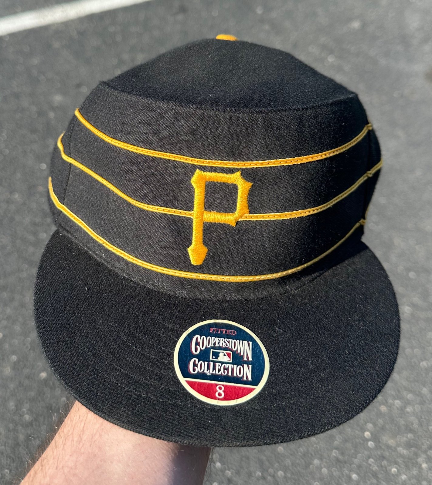 VTG Pittsburgh Pirates Pillbox Fitted 1980 Retro MEN 8 HAT Twins Ent Cooperstown