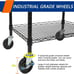 3-Tier Heavy Duty Rolling Utility Cart,18 D x 23.8 W x 36.6 H Rolling Carts