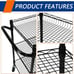 3-Tier Heavy Duty Rolling Utility Cart,18 D x 23.8 W x 36.6 H Rolling Carts