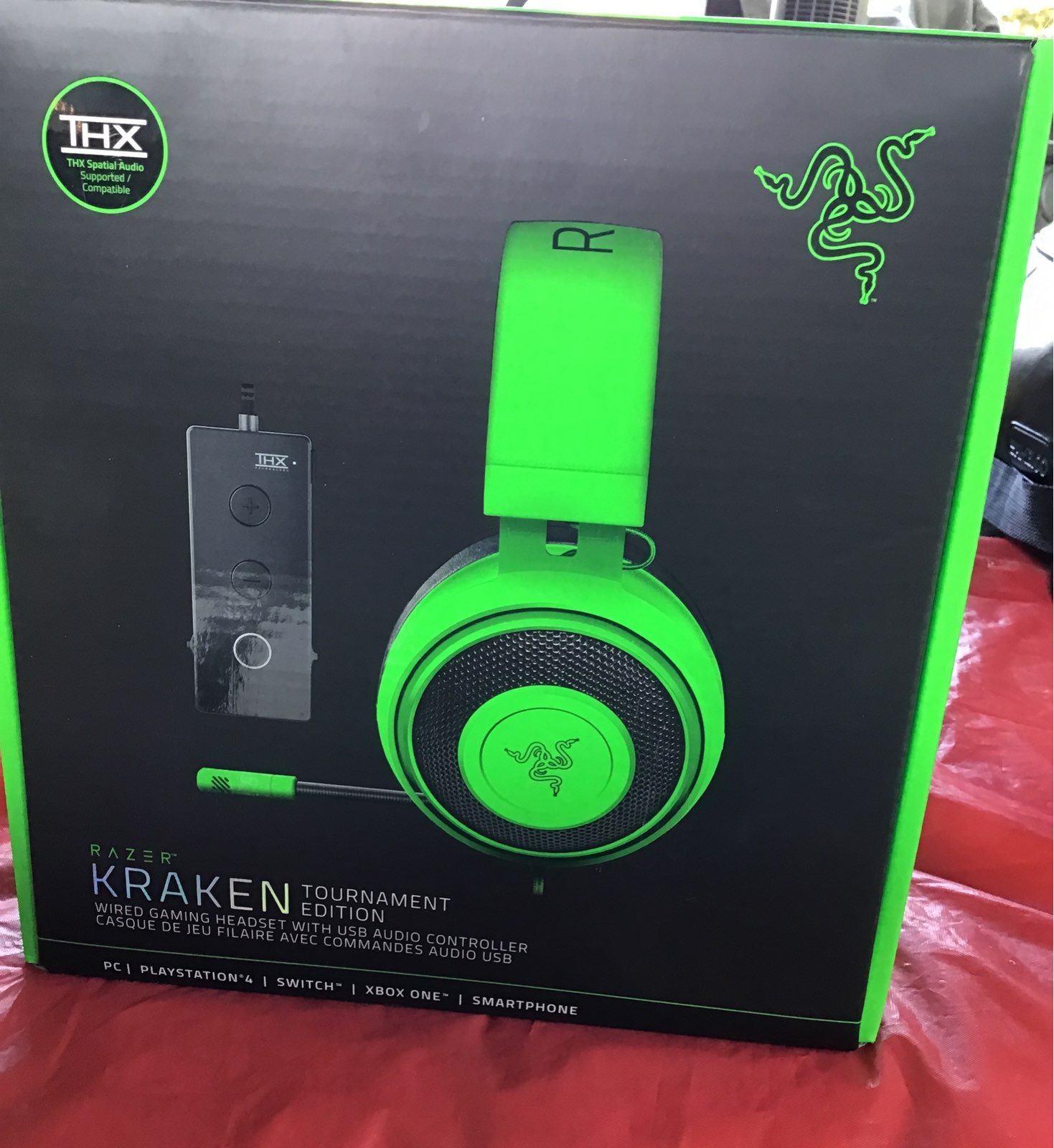 Razer Kraken tournament edition wired gaming headset with USB audio controller p