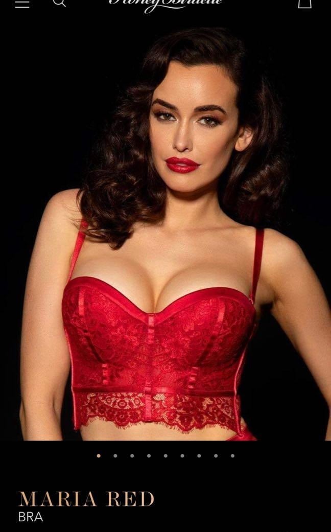Honey Birdette Maria Red Longline Bra 32D