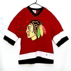 VTG Chicago Blackhawks NHL Adult Hockey Jersey Size L Logo Athletic Red